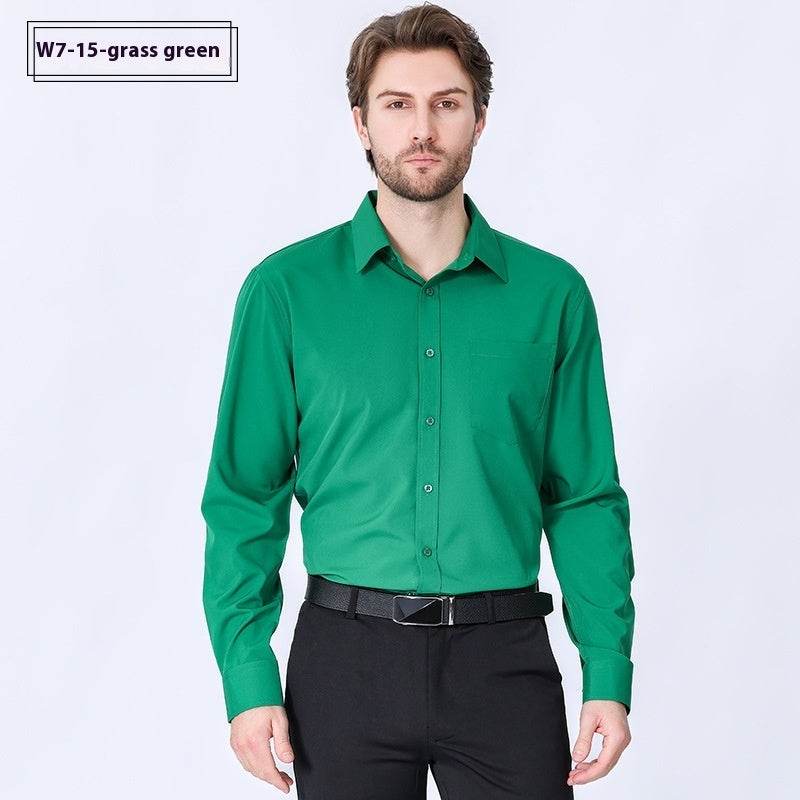 "Men's Long Sleeve Non-Iron Stretch Shirt – Minimalist Business Professional Style - EMPRIZE 360