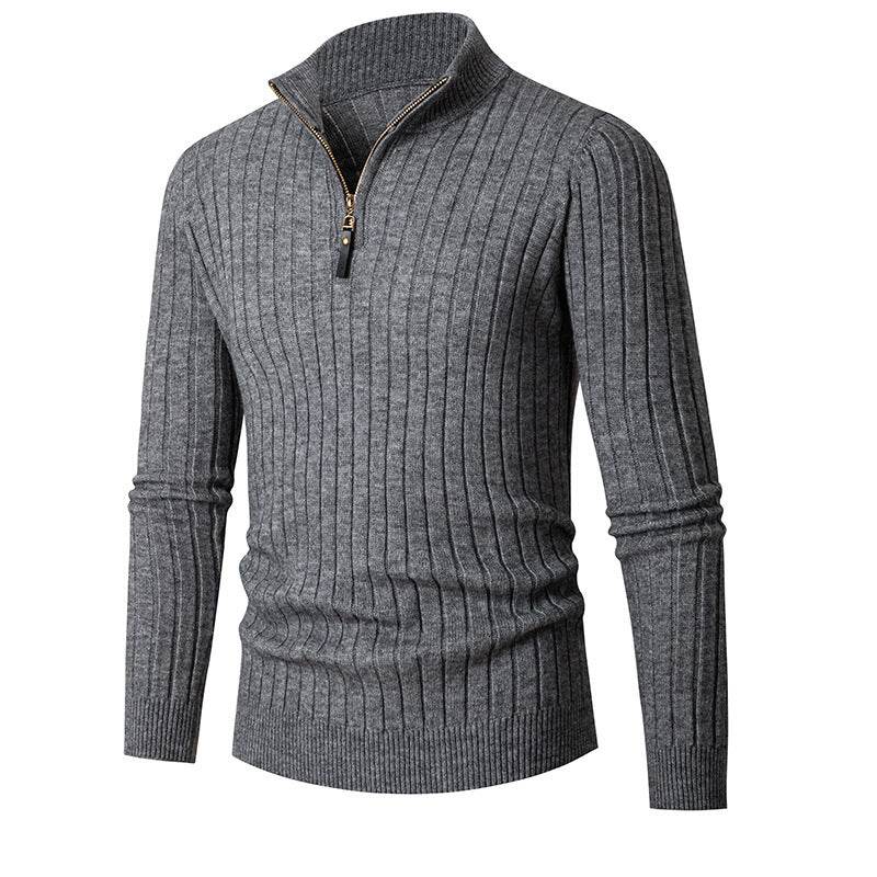 Men's Long-sleeved Half-turtleneck Zip-up Sweater - Emprize360