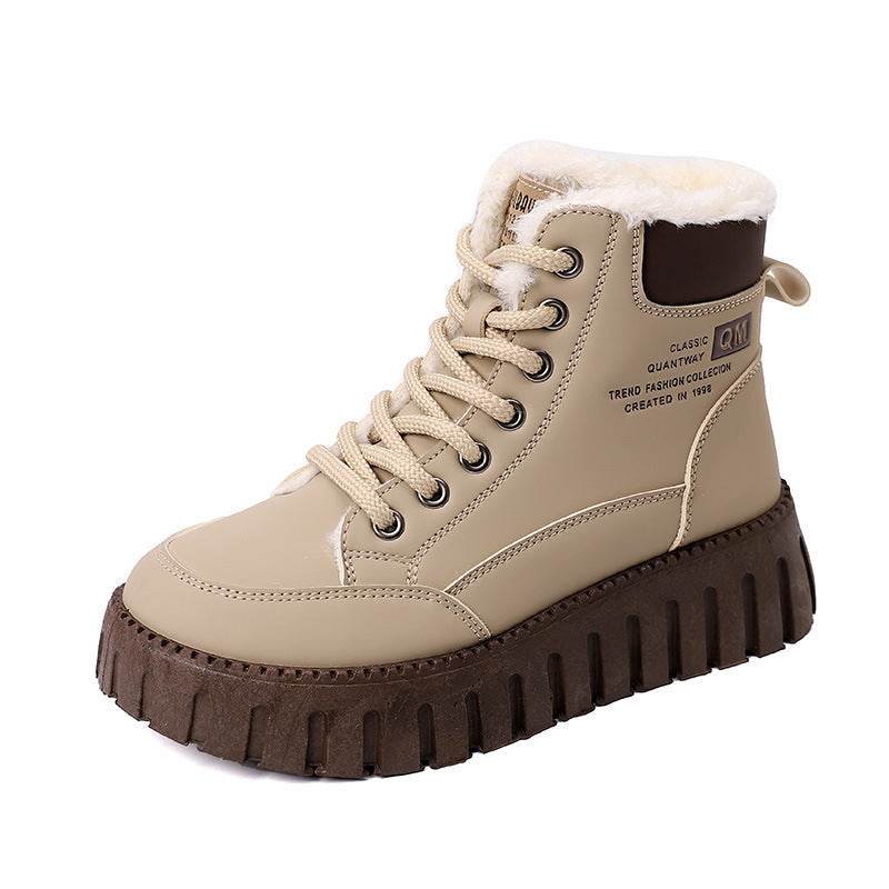 Women's Lace-up Snow Boots – Winter Warm Fleece Plush Casual Ankle Boots - Emprize360
