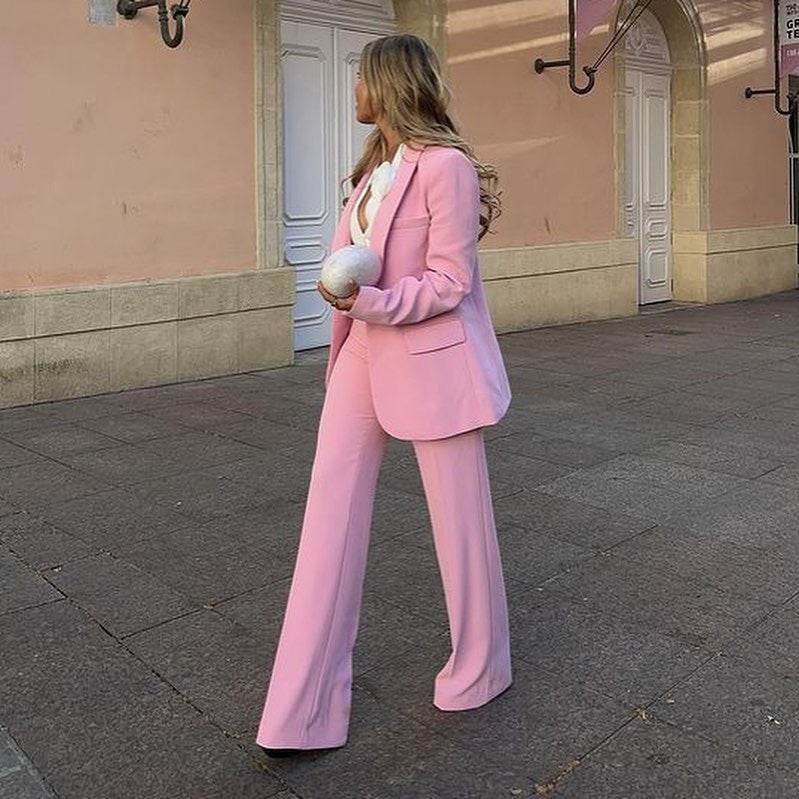 Women's Tuxedo Collar High Waist Loose Suit - Emprize360