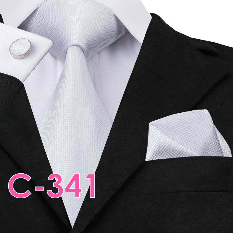 Solid Silk Mens Ties Neck Tie Set For Men Suits Tie Handker - Emprize360