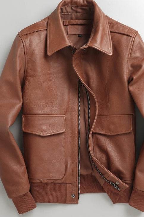 Genuine Leather Men's Casual Youth Short Slim-fit Leather Jacket - Emprize360
