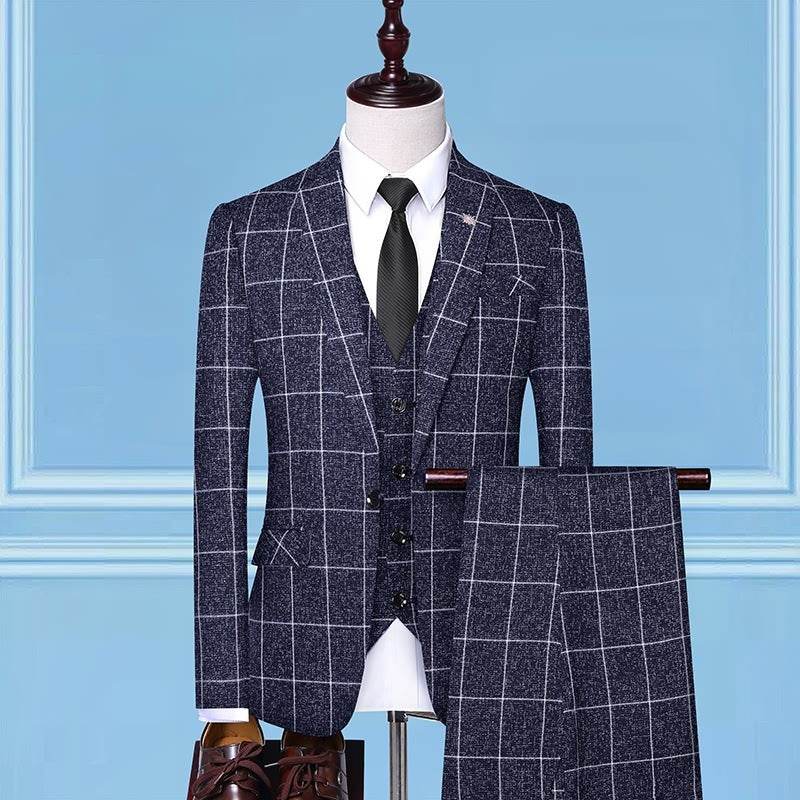 Men'sSuits, Checkered Suits, Three-Piece Suits, Work Suits, Professional Suits, Men's Clothing Trends - Emprize360