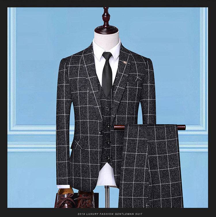 Men'sSuits, Checkered Suits, Three-Piece Suits, Work Suits, Professional Suits, Men's Clothing Trends - Emprize360