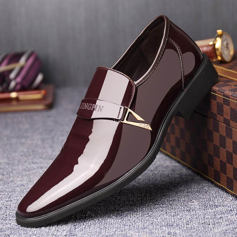 Stylish Italian Men's Leather Loafers – Shiny Pointed Toe Fashion Shoes - Emprize360