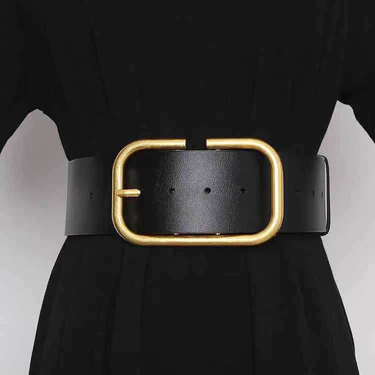 Classic Cowhide Wide Belt – Girdle Decoration for Skirts and Windbreakers - Emprize360
