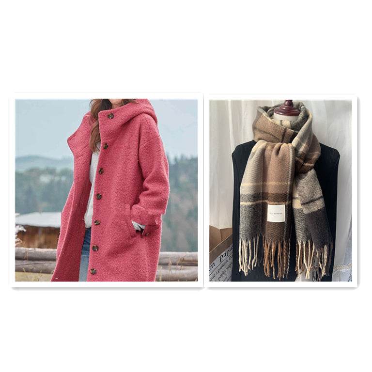 Chic Women's Temperament Tweed Trench Coat - Thickened & Medium-Length - Emprize360