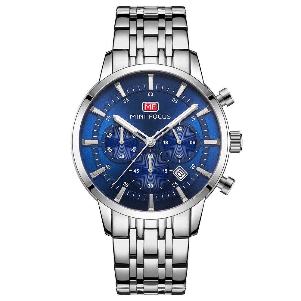 Waterproof steel band large dial luminous quartz watch - Emprize360
