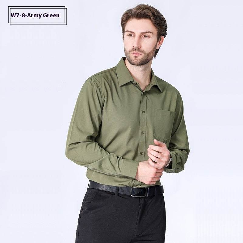 "Men's Long Sleeve Non-Iron Stretch Shirt – Minimalist Business Professional Style - EMPRIZE 360