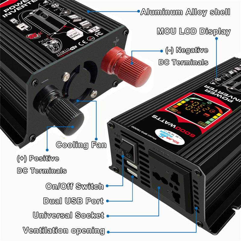 Dual USB Car Inverter With Smart Display - Emprize360