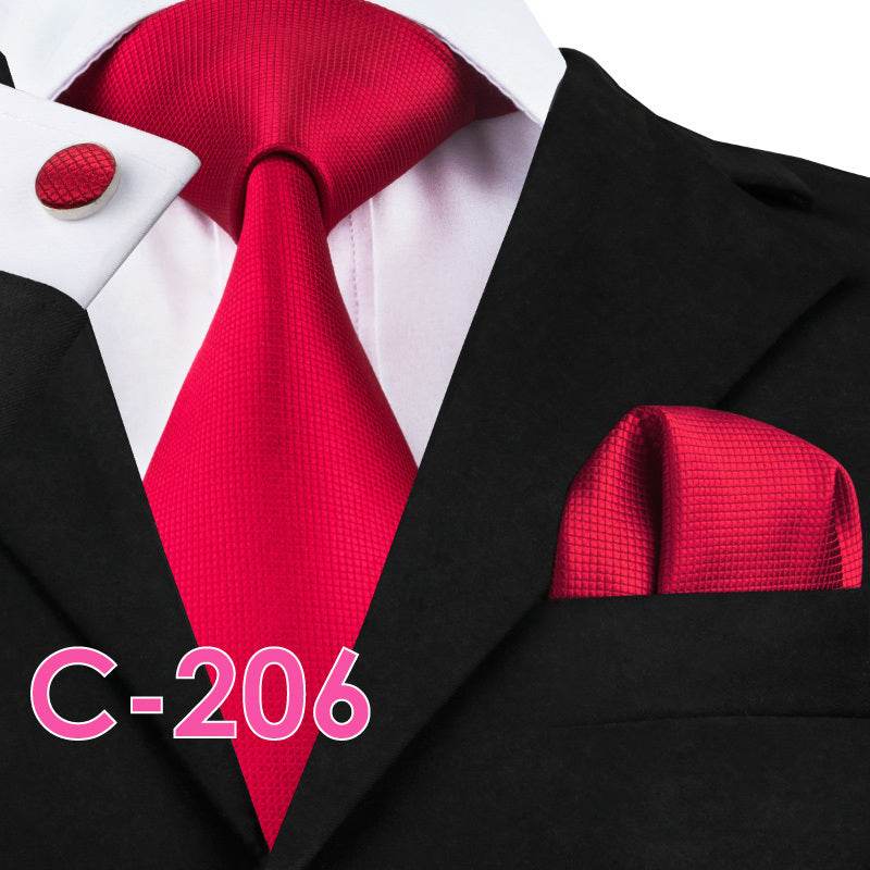 Solid Silk Mens Ties Neck Tie Set For Men Suits Tie Handker - Emprize360