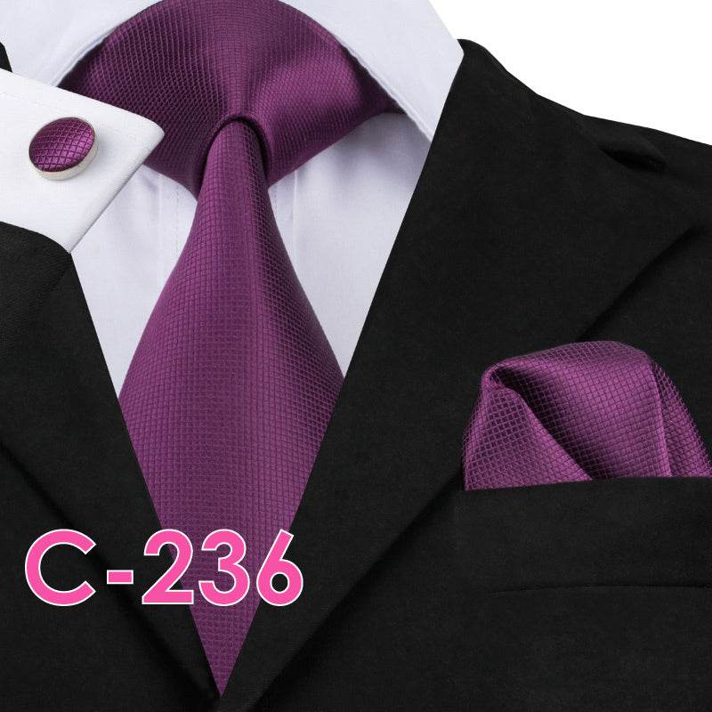 Solid Silk Mens Ties Neck Tie Set For Men Suits Tie Handker - Emprize360