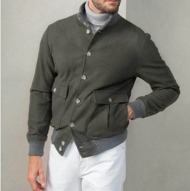 Men's Design Long Sleeve Stand Collar Top - Emprize360