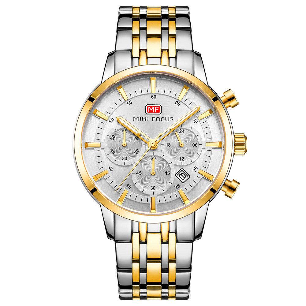 Waterproof steel band large dial luminous quartz watch - Emprize360