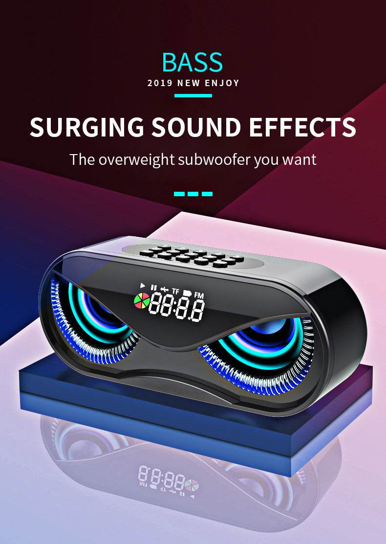 Stylish Bluetooth Speaker with Vibrant Colorful Lights, Dual Speakers, and Digital Controls - Emprize360