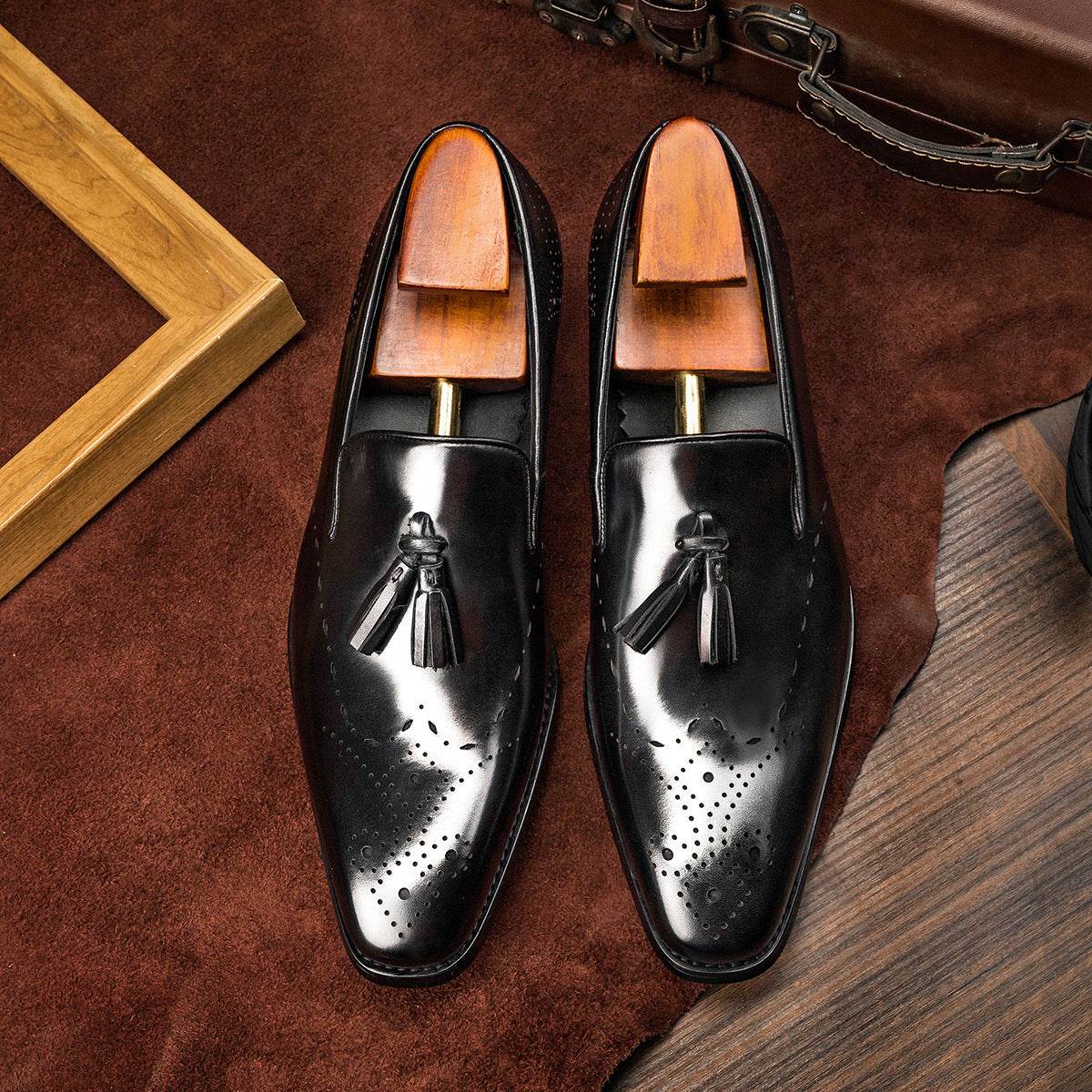 Fringed Cowhide British Business Shoes Men - Emprize360
