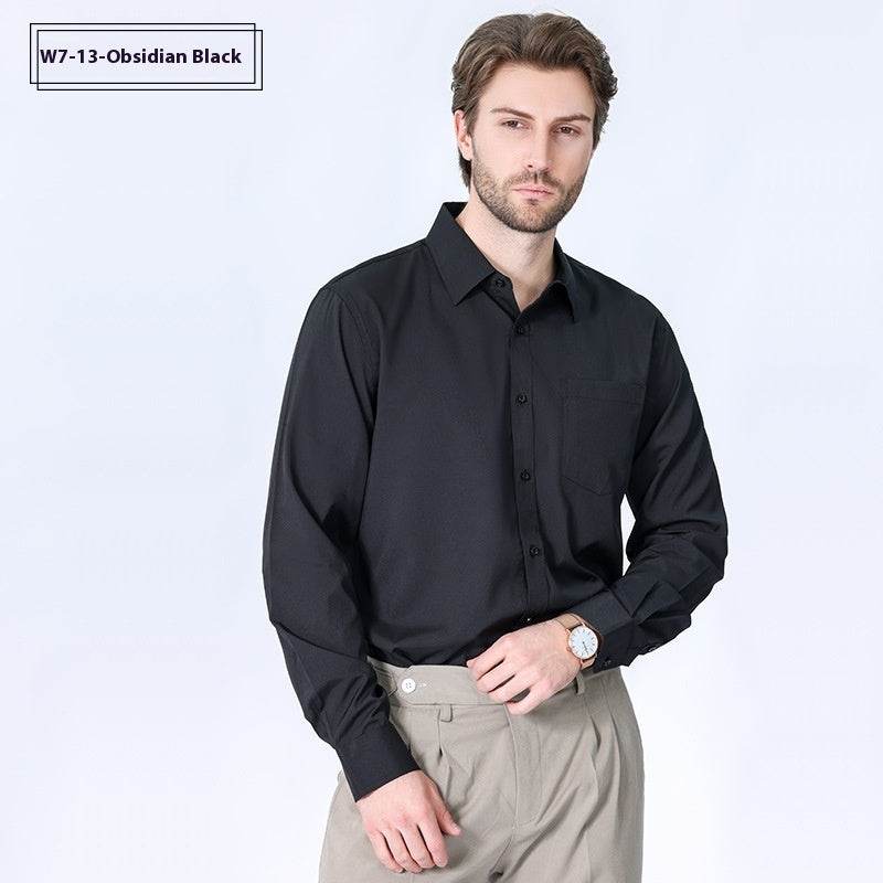 "Men's Long Sleeve Non-Iron Stretch Shirt – Minimalist Business Professional Style - EMPRIZE 360