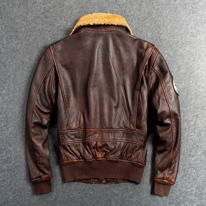 Men's Genuine Leather G1 First Layer Leather Motorcycle Jacket - Emprize360