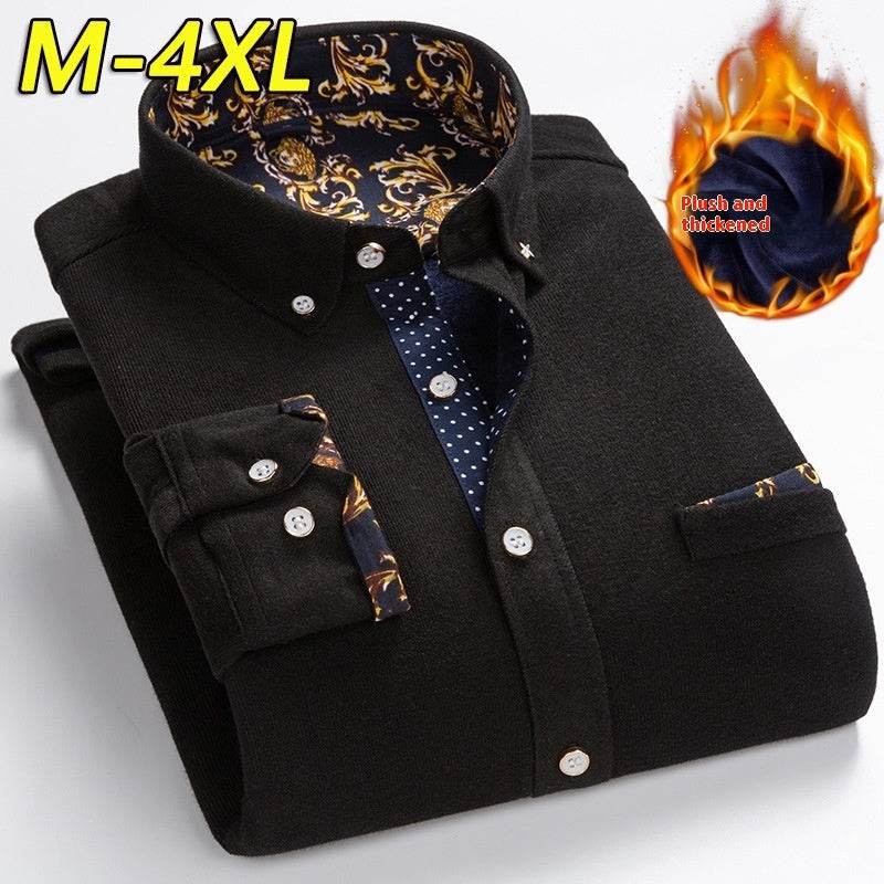 Men's Winter Corduroy Fleece Shirt – Warm and Comfortable - Emprize360