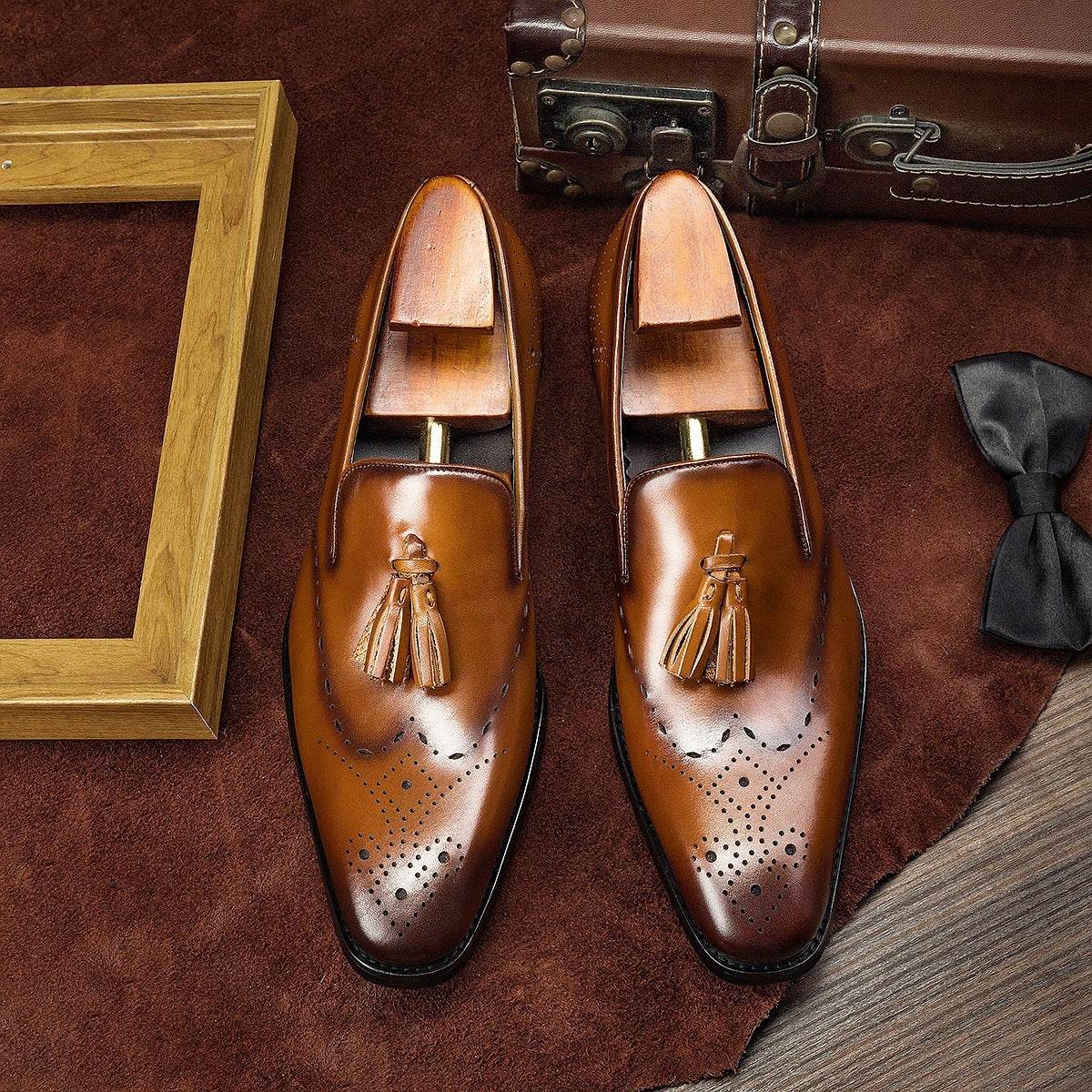 Fringed Cowhide British Business Shoes Men - Emprize360