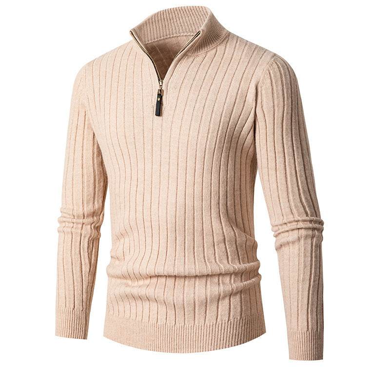 Men's Long-sleeved Half-turtleneck Zip-up Sweater - Emprize360