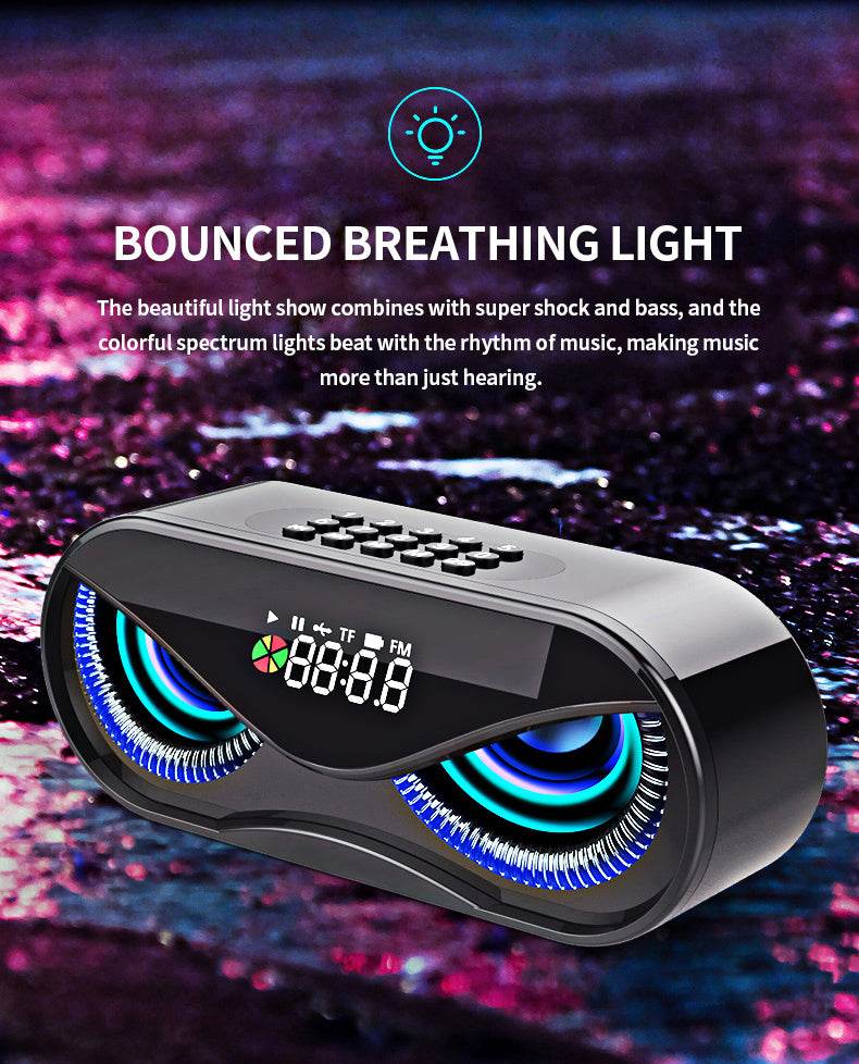 Stylish Bluetooth Speaker with Vibrant Colorful Lights, Dual Speakers, and Digital Controls - Emprize360