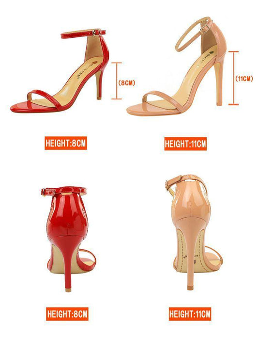 Summer Fashion High-heeled Patent Leather Sandals - Emprize360