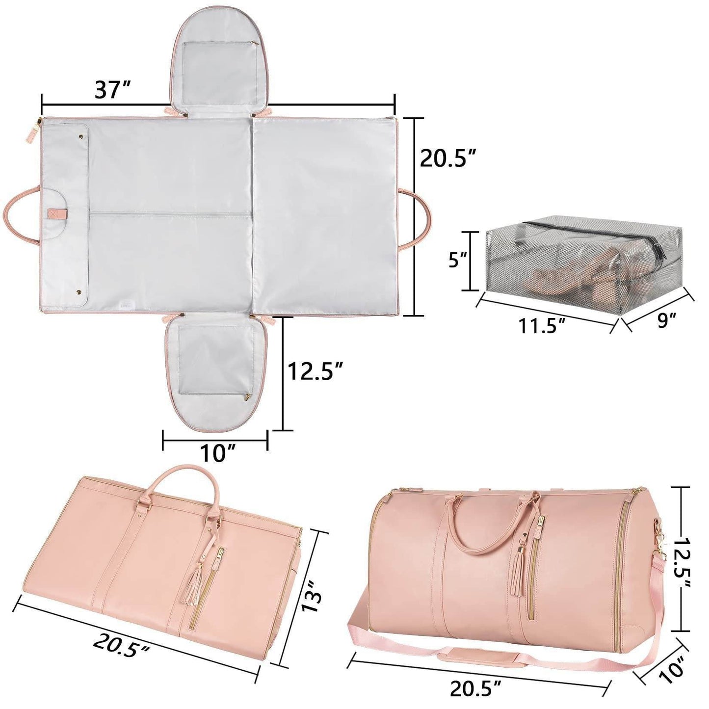 Versatile Large Capacity Waterproof Travel Duffle & Folding Suit Handbag for Women - Emprize360