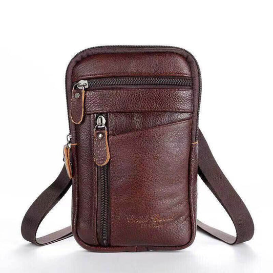 Men's Premium Leather Multi-Functional Phone Pouch – Belt Bag, Crossbody & Shoulder Style - Emprize360