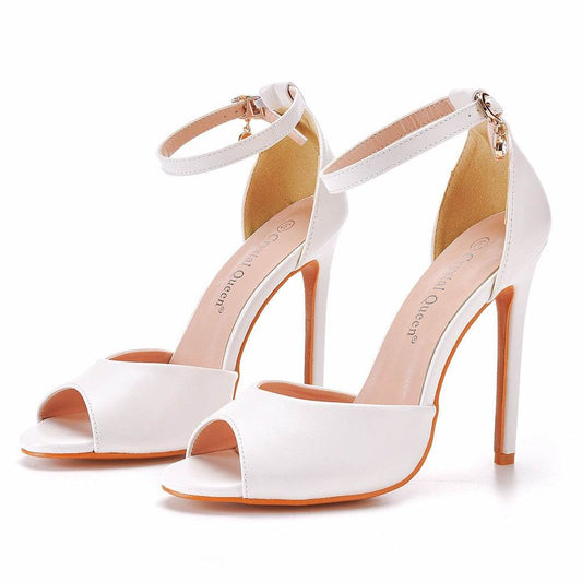Women's Round-Toe Stiletto Heel Sandals – Low-Cut Design for Elegant Style - Emprize360