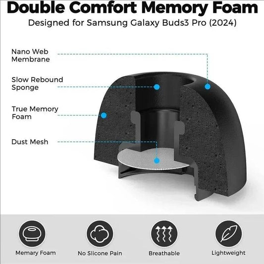 Memory Sponge Eartips for Samsung Galaxy Buds3 Pro Tip Earbuds in Ear Bluetooth Headset Replacement Earplug for Galaxy Buds3 Pro - Emprize360