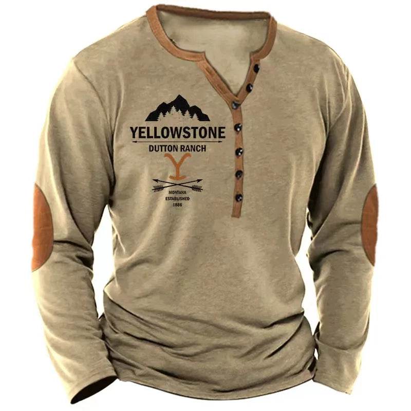 Rugged Vintage USA Oversized Long Sleeve T-Shirt for Men with Bold Graphic - Emprize360