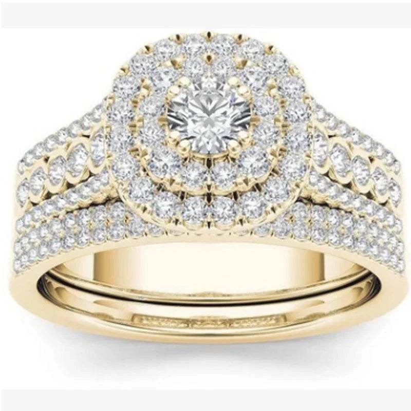 Wedding & Engagement Ring Set with AAA Cubic Zirconia - Emprize360