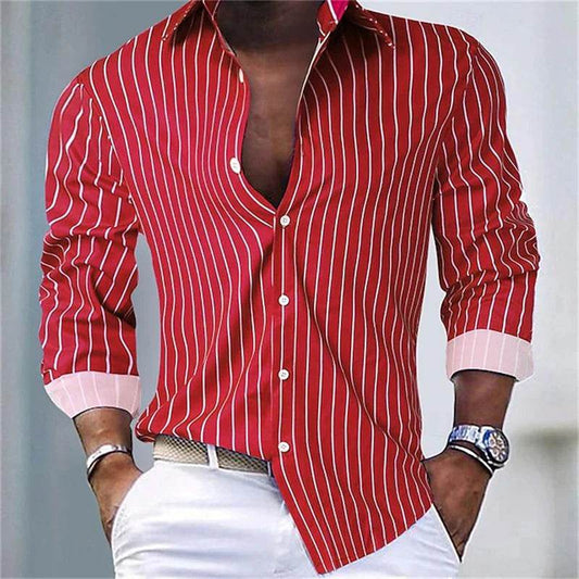 Trendy Long-Sleeve Button-Down Shirt – Casual Streetwear for a Stylish Look - Emprize360