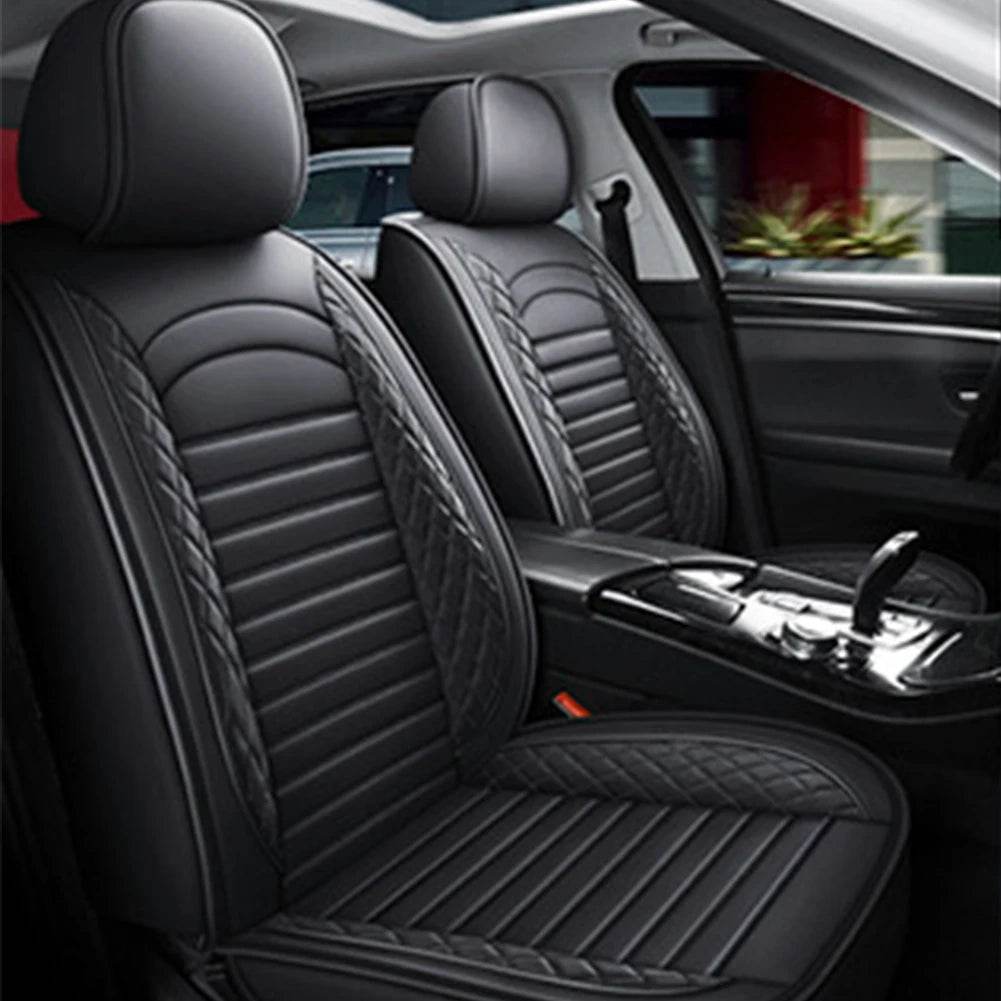 AUTO PLUS Universal Leather Car Seat Covers – 11Pcs Full Surround Protection for Sedan, SUV, Pick-Up Truck, 5 Seats - Emprize360
