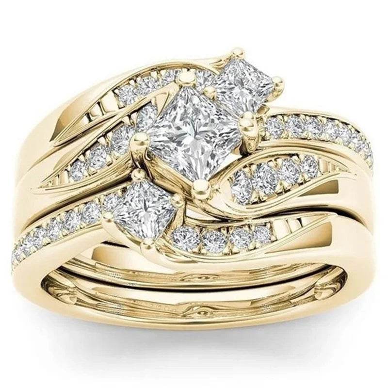 Wedding & Engagement Ring Set with AAA Cubic Zirconia - Emprize360
