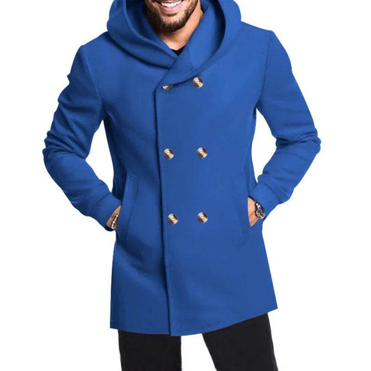 "Modern Men's Slim Fit Hooded Windbreaker – Longline Casual Jacket in Solid Color, European Street Style - EMPRIZE360