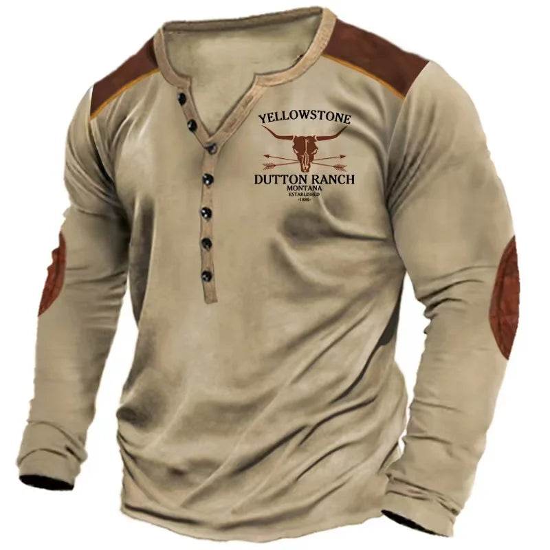 Rugged Vintage USA Oversized Long Sleeve T-Shirt for Men with Bold Graphic - Emprize360