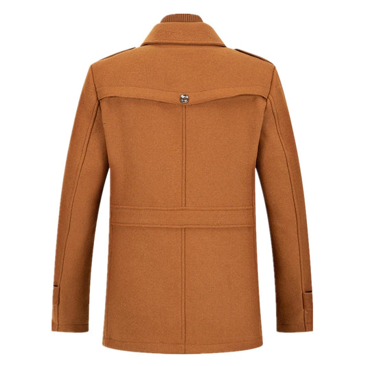 Men's V-Neck Winter Tweed Coat