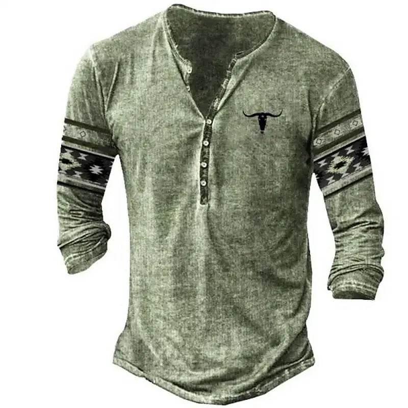 Rugged Vintage USA Oversized Long Sleeve T-Shirt for Men with Bold Graphic - Emprize360