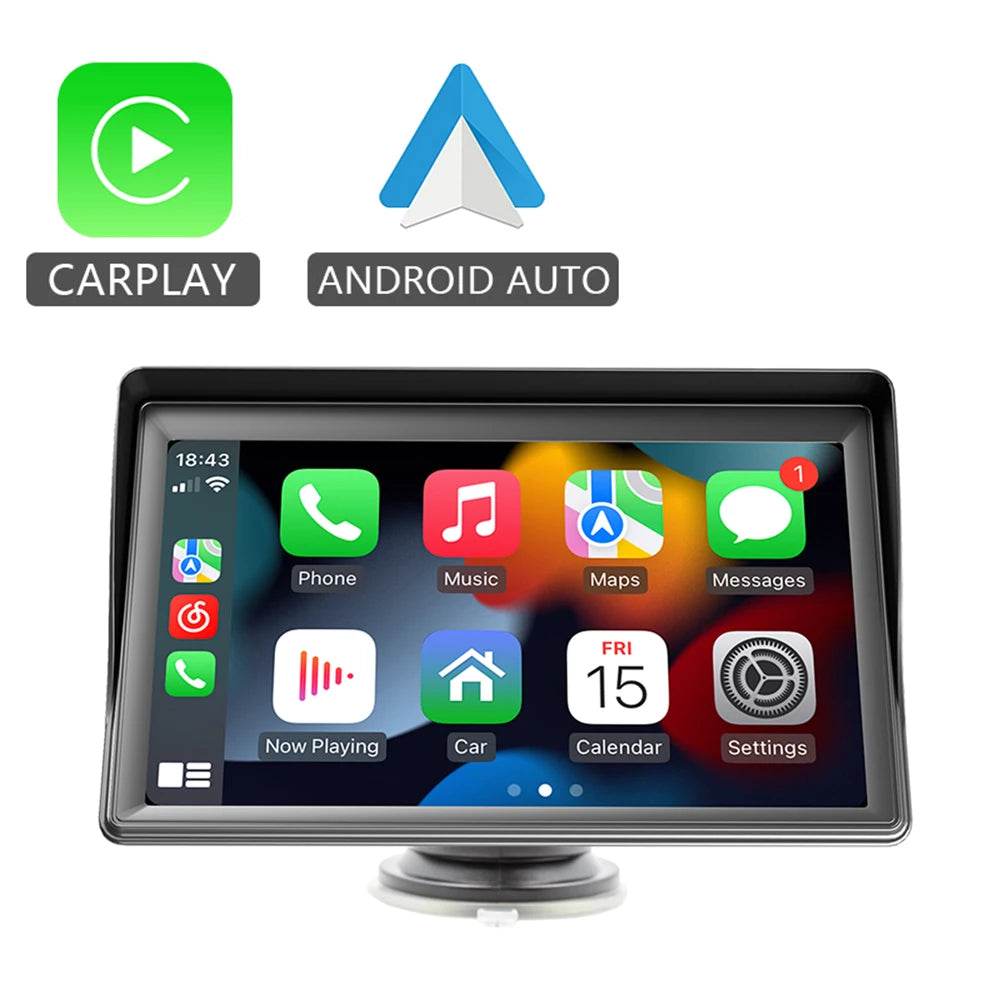 HIPPBQCC 7-Inch Car Radio: CarPlay & Android Auto Multimedia Player with Touch Screen, USB AUX & Rear View Camera Support - Emprize360