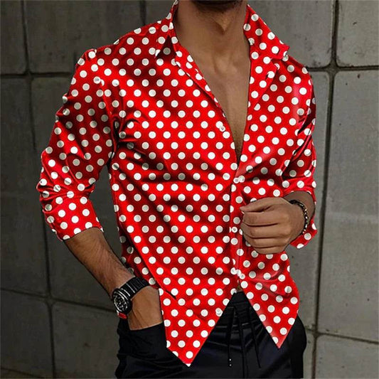 Trendy Long-Sleeve Button-Down Shirt – Casual Streetwear for a Stylish Lookirt Temperament Men's Partywear - Emprize360