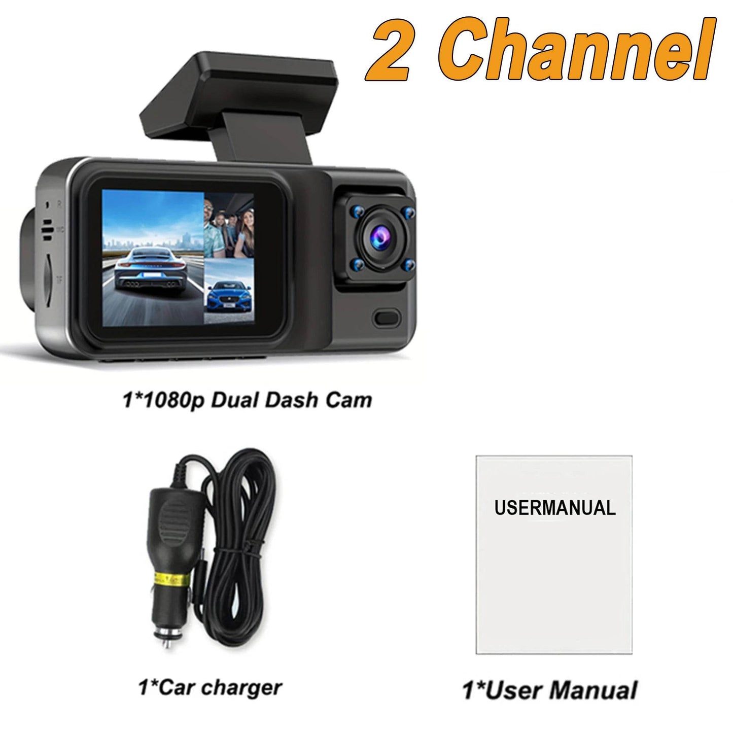 GMAIPOP 3-Channel 1080P Dash Cam with Rear View Camera & WiFi for Car DVR - Emprize360