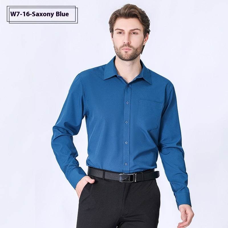 "Men's Long Sleeve Non-Iron Stretch Shirt – Minimalist Business Professional Style - EMPRIZE 360