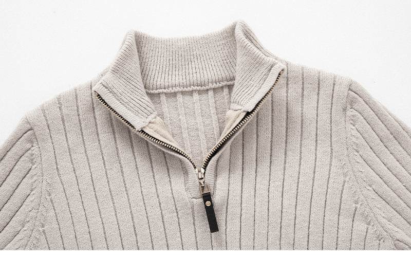 Men's Long-sleeved Half-turtleneck Zip-up Sweater - Emprize360