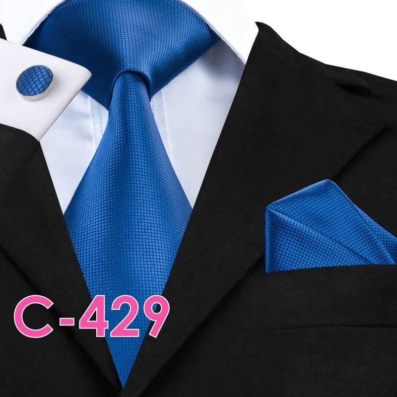 Solid Silk Mens Ties Neck Tie Set For Men Suits Tie Handker - Emprize360