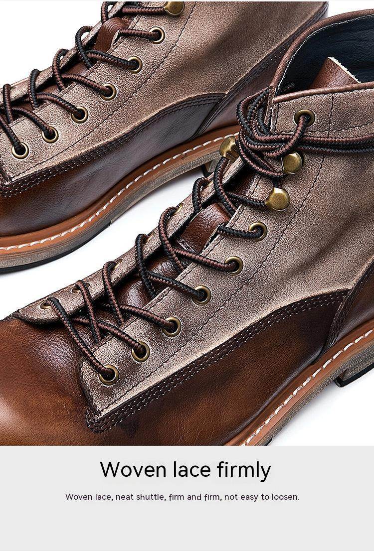 Motorcycle Leather Boots Men's Genuine Leather England Style - Emprize360