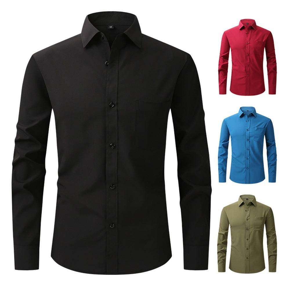 "Men's Long Sleeve Non-Iron Stretch Shirt – Minimalist Business Professional Style - EMPRIZE 360