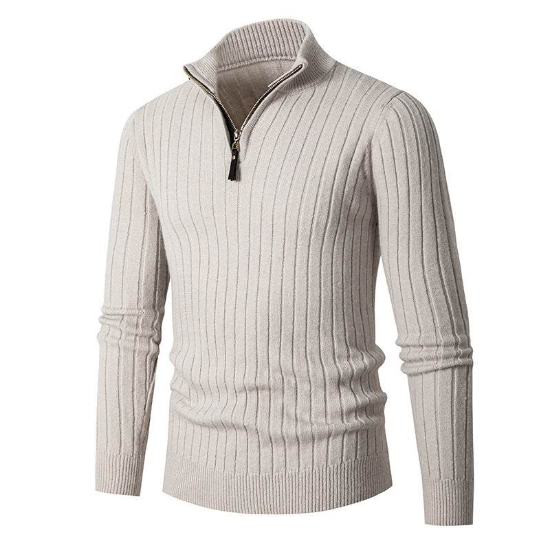Men's Long-sleeved Half-turtleneck Zip-up Sweater - Emprize360