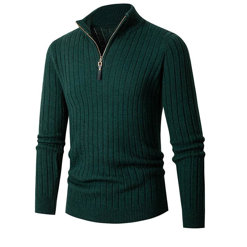 Men's Long-sleeved Half-turtleneck Zip-up Sweater - Emprize360